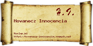 Hovanecz Innocencia névjegykártya